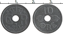 Продать Монеты Дания 10 эре 1944 Цинк