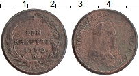 Продать Монеты Австрия 1 крейцер 1780 Медь