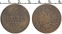 Продать Монеты Австрия 3 крейцера 1851 