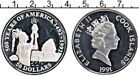 Продать Монеты Острова Кука 50 долларов 1991 Серебро