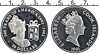 Продать Монеты Острова Кука 50 долларов 1992 Серебро