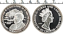 Продать Монеты Теркc и Кайкос 20 крон 1994 Серебро