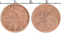 Продать Монеты Словакия 2 евроцента 2009 сталь с медным покрытием