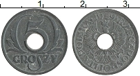 Продать Монеты Польша 5 грош 1939 Цинк