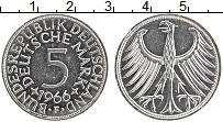 Продать Монеты ФРГ 5 марок 1969 Серебро
