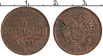 Продать Монеты Австрия 1/4 крейцера 1851 Медь