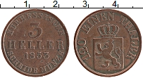 Продать Монеты Гессен-Кассель 3 геллера 1846 Медь