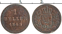 Продать Монеты Бавария 1 хеллер 1850 Медь