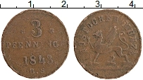 Продать Монеты Росток 3 пфеннига 1843 Медь