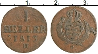 Продать Монеты Саксония 1 геллер 1824 Медь