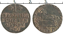 Продать Монеты Брауншвайг-Люнебург 1 пфенниг 1799 Медь