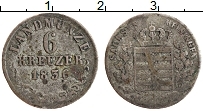 Продать Монеты Саксе-Мейнинген 6 крейцеров 1836 Серебро