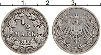 Продать Монеты Германия 1/2 марки 1905 Серебро