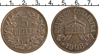 Продать Монеты Немецкая Африка 5 геллеров 1908 Бронза