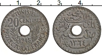 Продать Монеты Тунис 20 сентим 1942 Медь