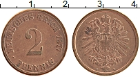 Продать Монеты Германия 2 пфеннига 1876 Медь