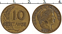 Продать Монеты Перу 10 сентаво 1948 Латунь