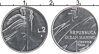 Продать Монеты Сан-Марино 2 лиры 1990 Алюминий