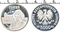 Продать Монеты Польша 5000 злотых 1989 Серебро