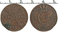 Продать Монеты Швеция 1/4 скиллинга 1829 Медь