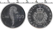 Продать Монеты Сан-Марино 100 лир 1987 Медно-никель