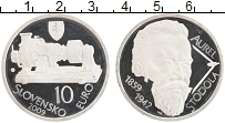Продать Монеты Словакия 10 евро 2009 Серебро