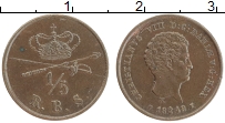 Продать Монеты Дания 1/5 ригсбанкскиллинга 1842 Медь