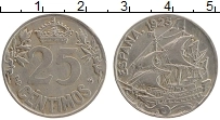 Продать Монеты Испания 25 сентим 1925 Медно-никель