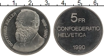 Продать Монеты Швейцария 5 франков 1990 Медно-никель