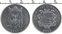 Продать Монеты Андорра 1 сентим 2002 Алюминий