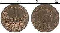 Продать Монеты Франция 1 сентим 1920 Бронза