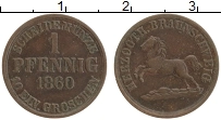 Продать Монеты Брауншвайг 1 пфенниг 1860 Медь