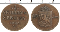 Продать Монеты Норвегия 1 скиллинг 1820 Медь