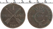 Продать Монеты Швеция 1 скиллинг 1827 Медь