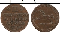 Продать Монеты Брауншвайг-Вольфенбюттель 2 пфеннига 1826 Медь