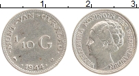 Продать Монеты Кюрасао 1/10 гульдена 1944 Серебро