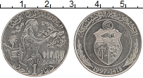 Продать Монеты Тунис 1 динар 1997 Медно-никель