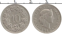 Продать Монеты Швейцария 10 рапп 1962 Медно-никель