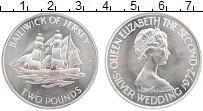 Продать Монеты Остров Джерси 2 фунта 1972 Серебро