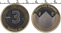 Продать Монеты Словения 3 евро 2011 Биметалл