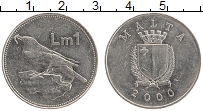 Продать Монеты Мальта 1 фунт 2000 Медно-никель