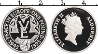 Продать Монеты Олдерни 1 фунт 1995 Серебро