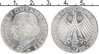 Продать Монеты ФРГ 5 марок 1969 Серебро