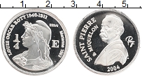 Продать Монеты Сен-Пьер и Микелон 1/4 евро 2004 Серебро