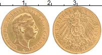 Продать Монеты Пруссия 10 марок 1893 Золото