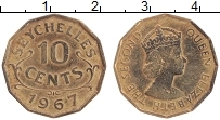 Продать Монеты Сейшелы 10 центов 1967 Латунь