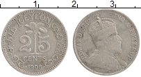 Продать Монеты Цейлон 25 центов 1902 Серебро