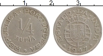Продать Монеты Индия Португальская 1/4 рупии 1947 Медно-никель