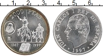 Продать Монеты Испания 2000 песет 1997 Серебро