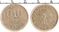 Продать Монеты Словения 0,10 липы 1991 Латунь